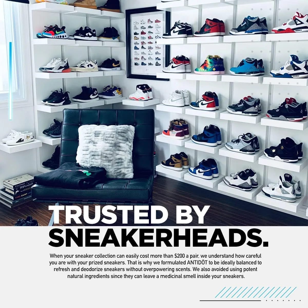 Shoe Deodorizer for Sneakerheads by ANTIDOT - Advanced Shoe Freshener Spray Collection | Shoe Odor Neutralizing Formula (Future Fresh)