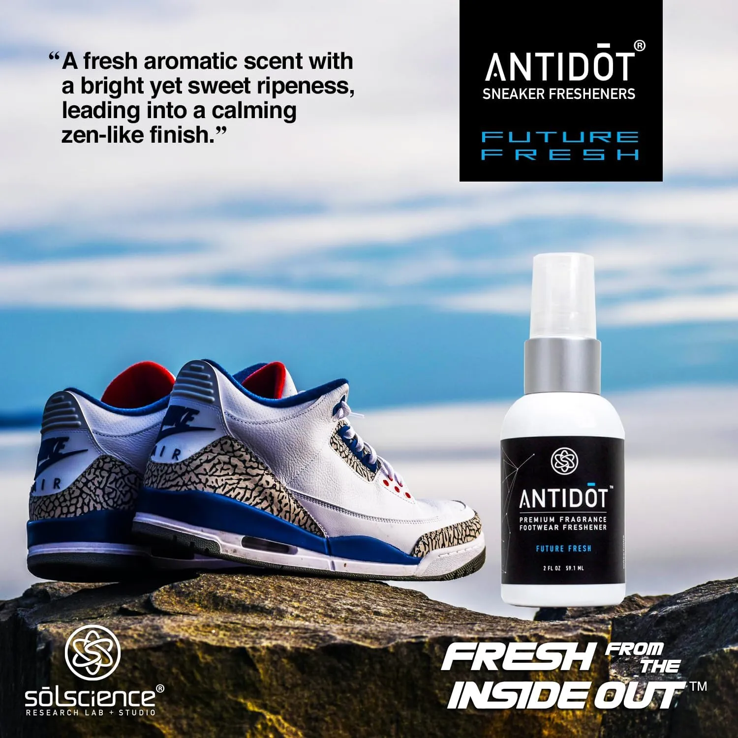 Shoe Deodorizer for Sneakerheads by ANTIDOT - Advanced Shoe Freshener Spray Collection | Shoe Odor Neutralizing Formula (Future Fresh)