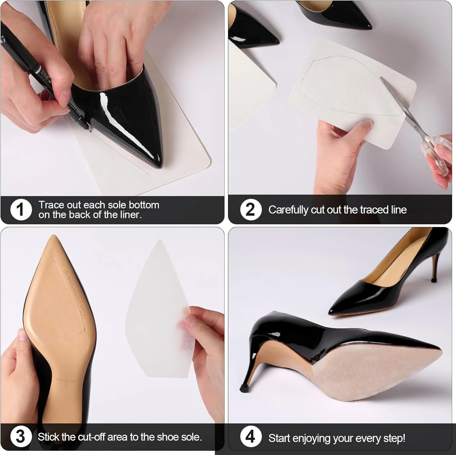 Shoe Sole Protector Red Bottom Protector for Christian Louboutin Shoe Bottom Protector for High Heels- Self Adhesive Shoe Grips on Bottom of Shoes