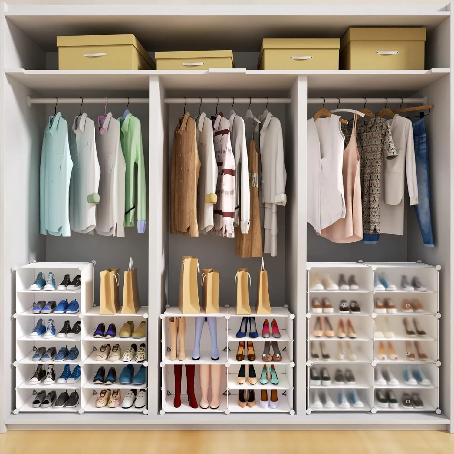 Shoe Storage,48 Pairs Shoe Rack Organizer for Closet Shoe Cabinet with Door Shoe Shelves for Closet,Entryway,Hallway,Bedroom