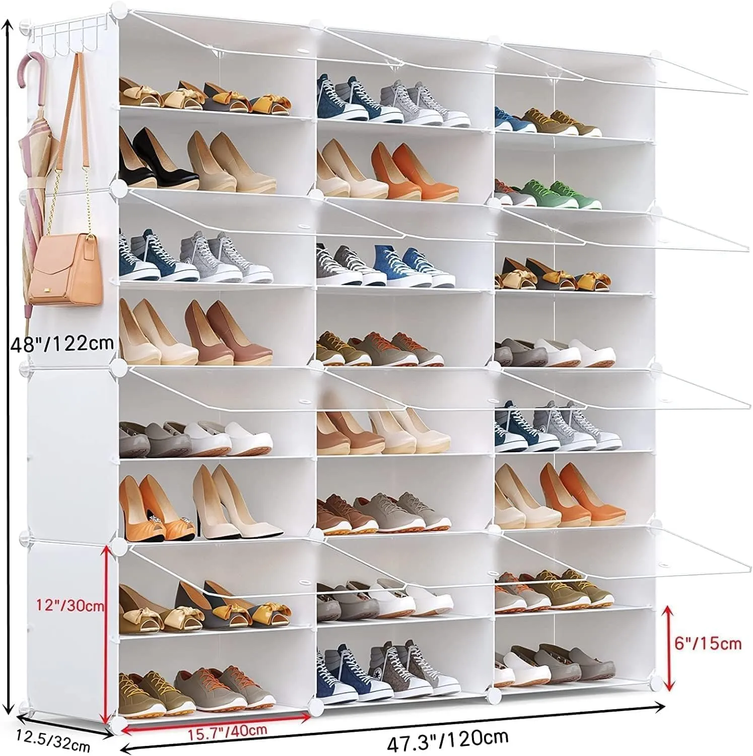 Shoe Storage,48 Pairs Shoe Rack Organizer for Closet Shoe Cabinet with Door Shoe Shelves for Closet,Entryway,Hallway,Bedroom