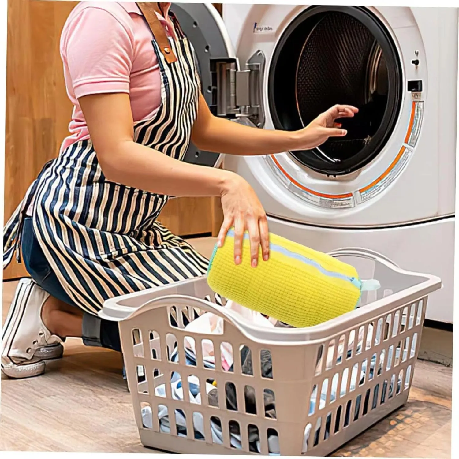 Shoe Washer Bag for Dryer Built-In Laundry Room Shoe Cleaning, Reusable Washing Machine Delicate Clothing Extra Large Durable Shoe Bag (yellow)