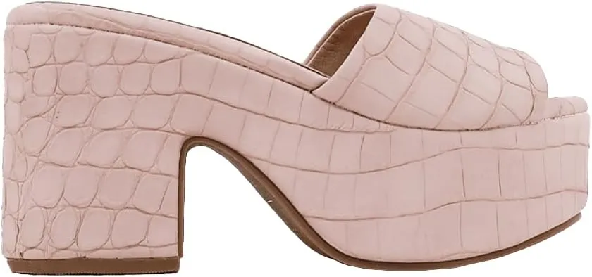 Shu Shop Womens Giza Croc Platform Casual Sandals Casual Mid Heel 2-3" - Pink