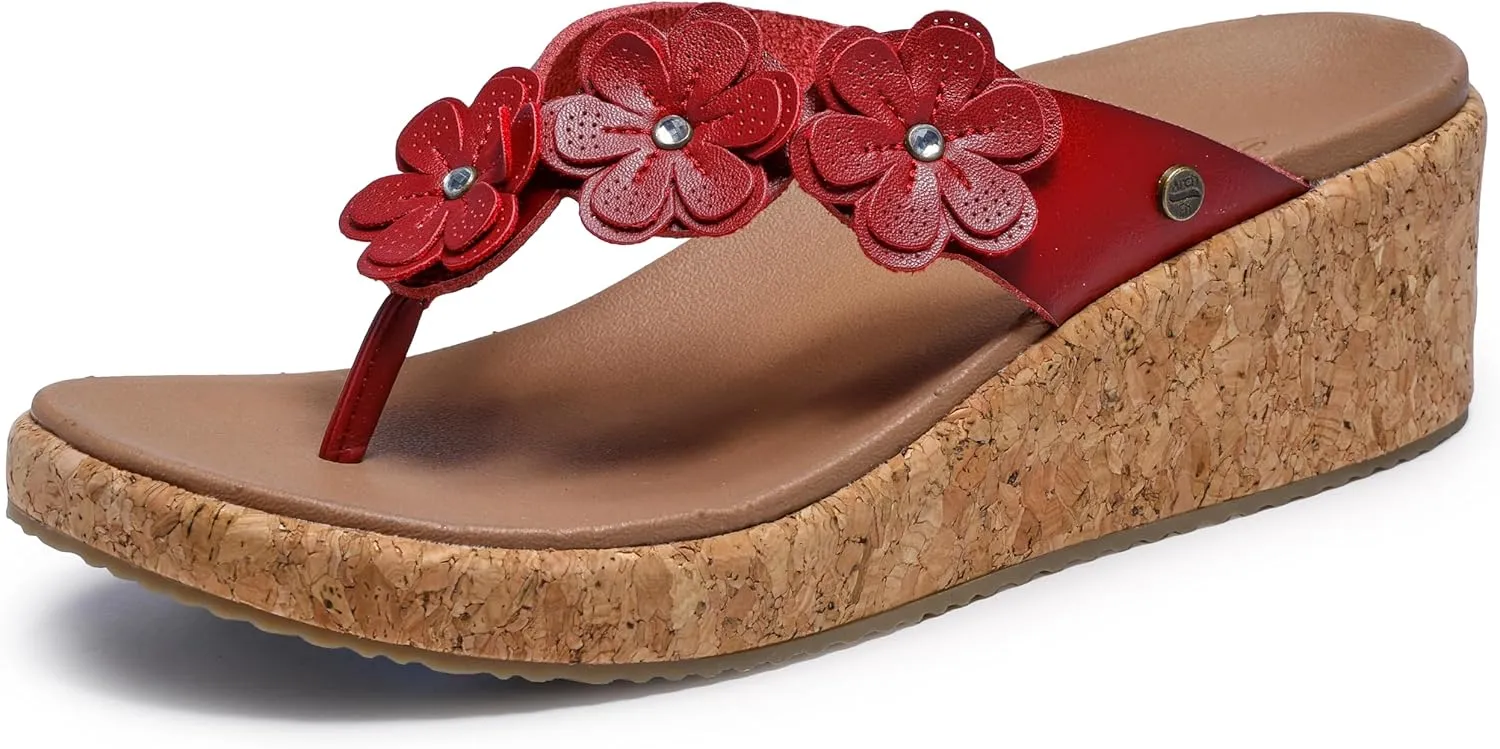 Skechers Women's Archfit Beverlee-Rare Blossom Flip-Flop