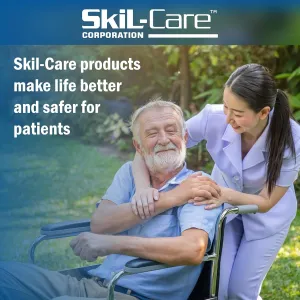 Skil-Care Wedge Foam Soft Foundation 18" Two-Color Vinyl Cushion w/Polyester Cover, 18" W x 16" D x 4" H - 2" H - Wedged Foam Wheelchair Cushion, 754048