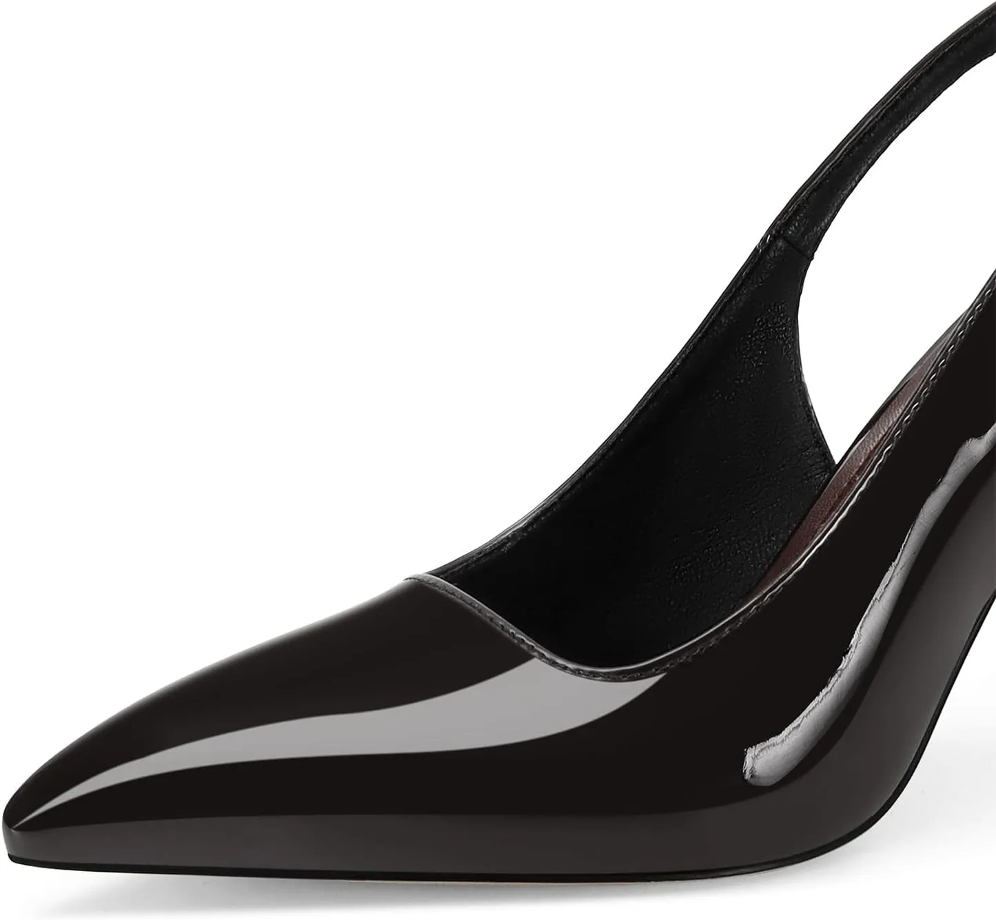 Slingback Kitten Heels for Women Pointed Toe Vintage Stiletto Sexy Pumps Buckle Straps Slip on Flare High Heeled Sandals Work Dressy Shoes