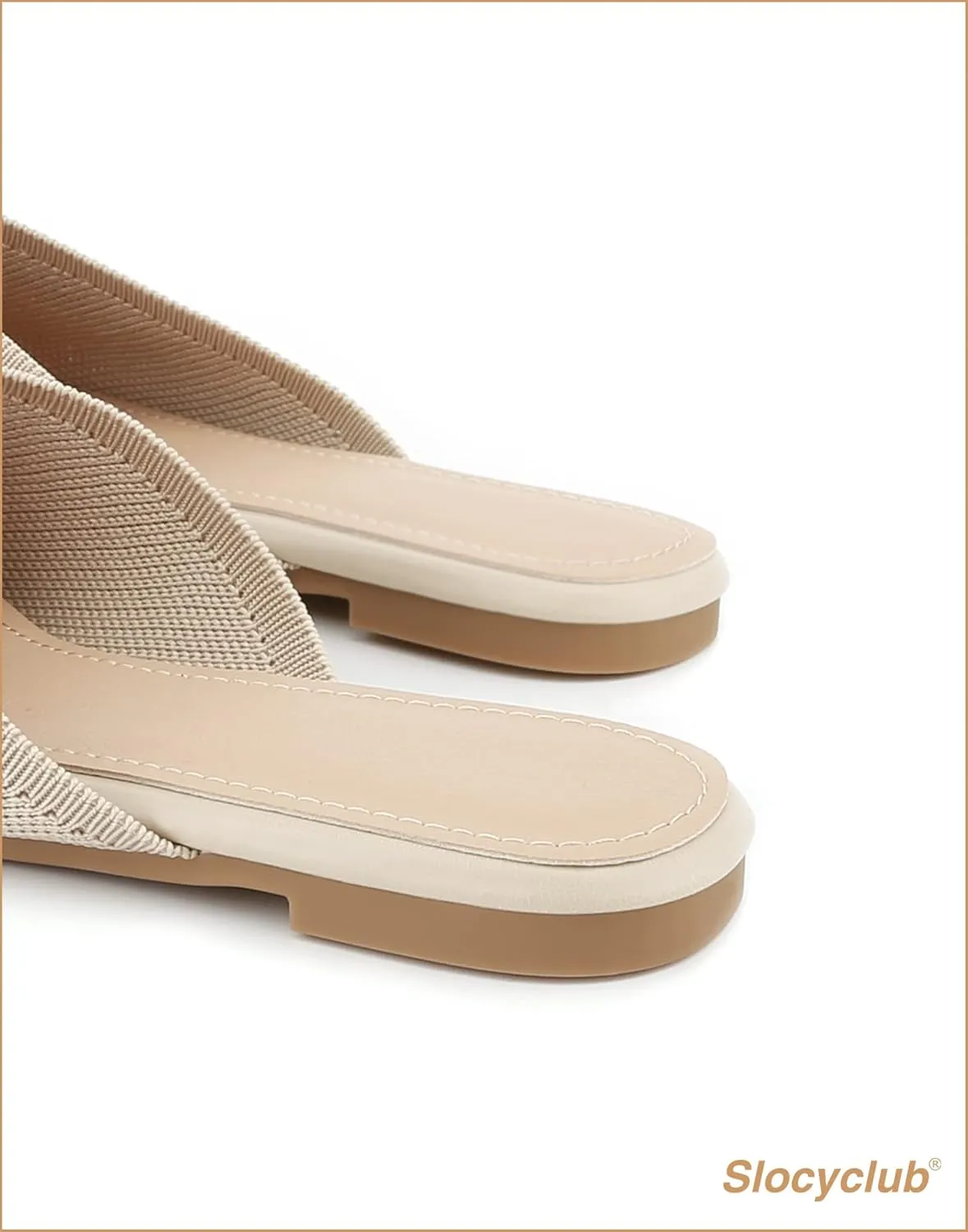Slocyclub Women's Flat Mules - Comfortable Pointed Toe Slip-On Loafers for Early Spring