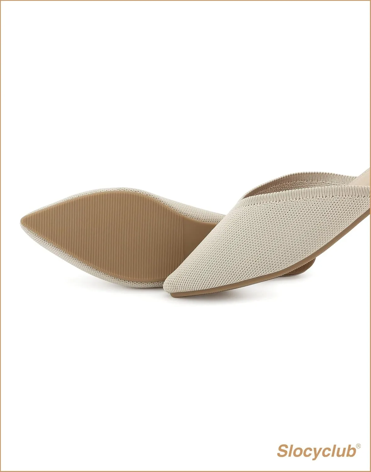 Slocyclub Women's Flat Mules - Comfortable Pointed Toe Slip-On Loafers for Early Spring