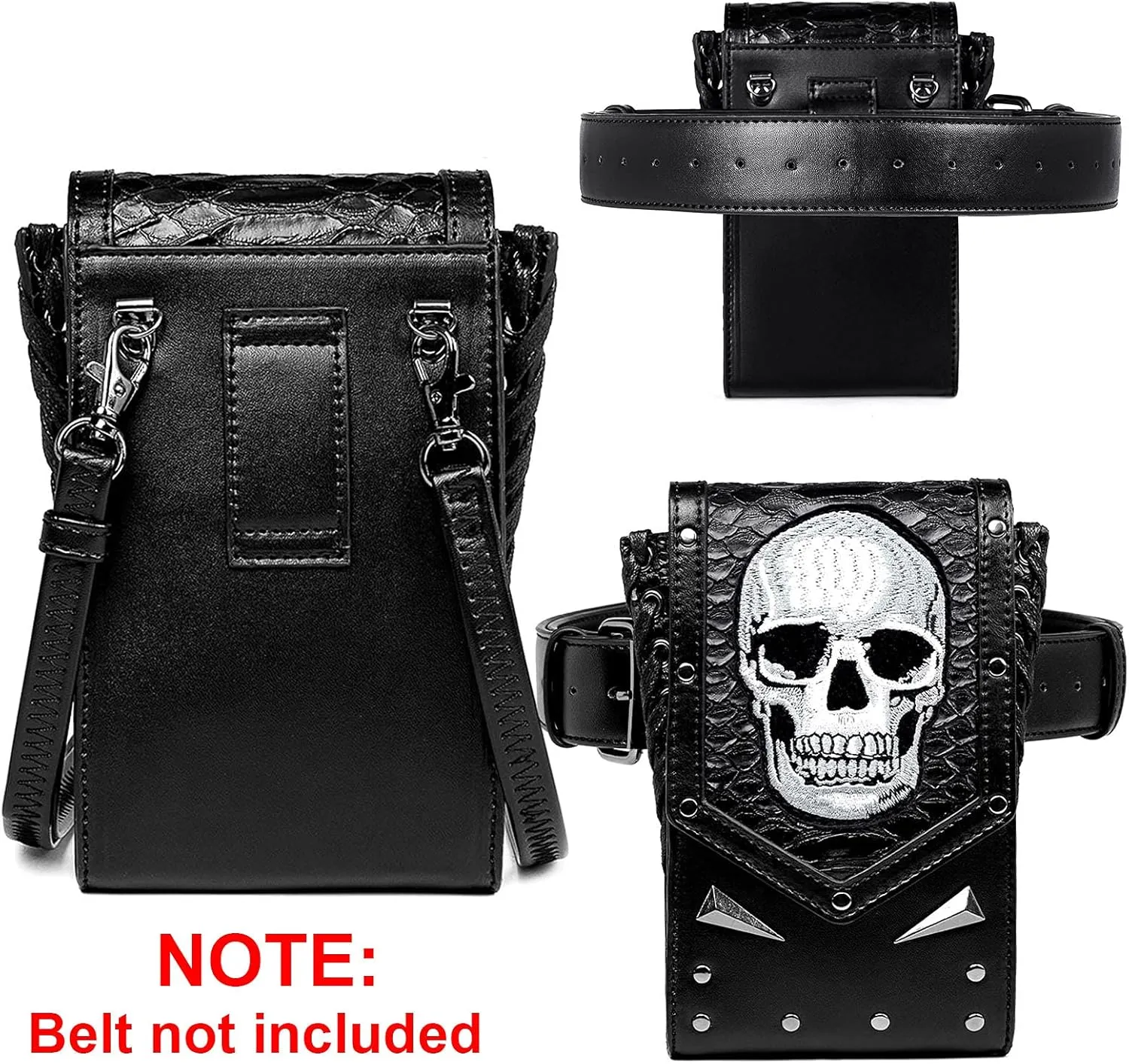 Small Crossbody Bag Shoulder Purse Leather Belt Pouch Travel Phone Holder Punk Medieval Vintage Festival Costume Accessory