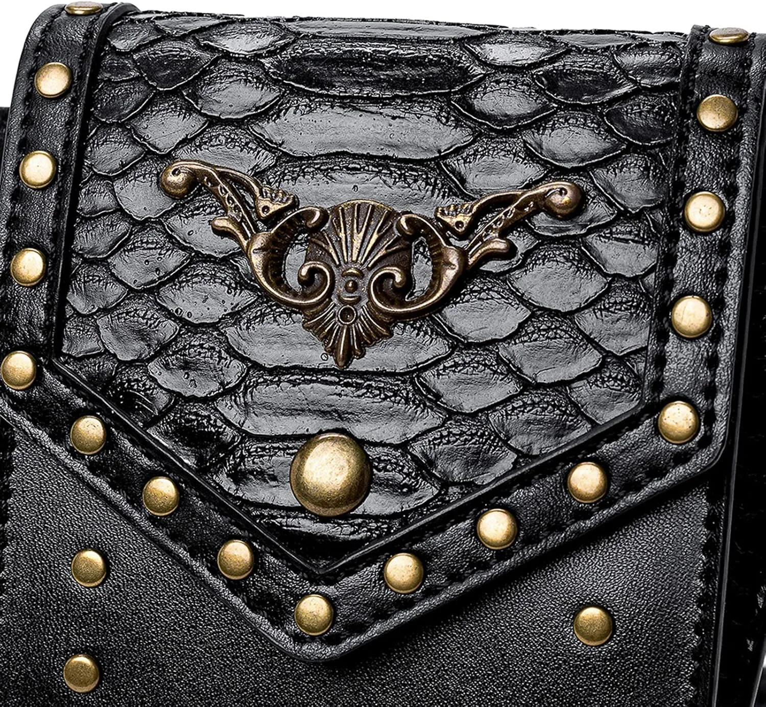 Small Crossbody Bag Shoulder Purse Leather Belt Pouch Travel Phone Holder Punk Medieval Vintage Festival Costume Accessory