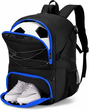 Soccer Backpack with Ball Holder &Soccer bag With Shoe Compartment, Water-Resistant Sports Bag for Soccer, Basketball, Football, Volleyball