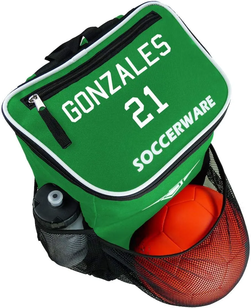 Soccer Backpack with Ball Holder Compartment - for Boys & Girls | Bag Fits All Soccer Equipment & Gym Gear (Black)
