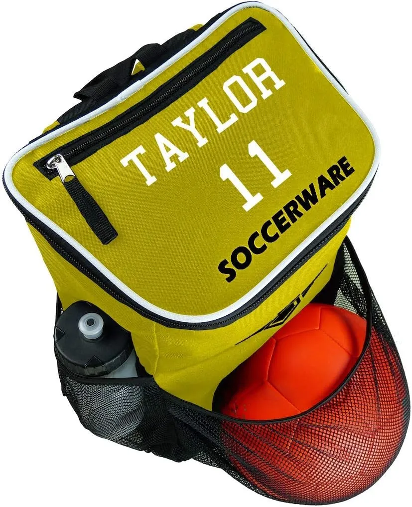 Soccer Backpack with Ball Holder Compartment - for Boys & Girls | Bag Fits All Soccer Equipment & Gym Gear (Black)