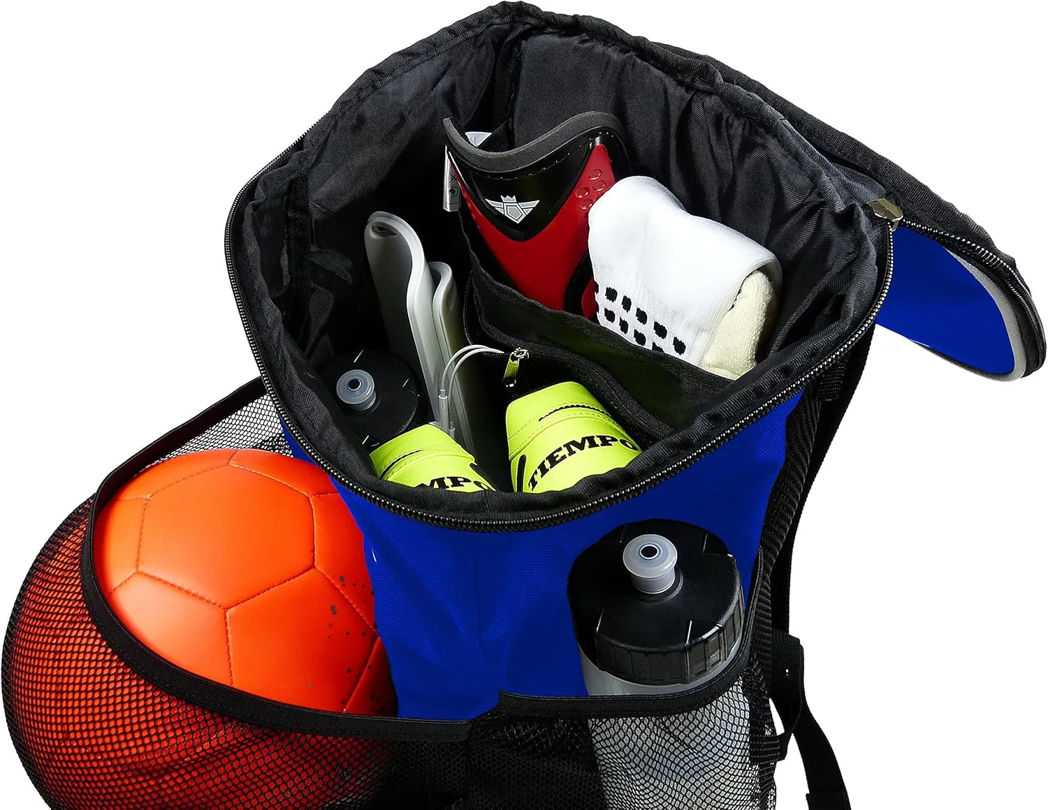 Soccer Backpack with Ball Holder Compartment - for Boys & Girls | Bag Fits All Soccer Equipment & Gym Gear (Black)