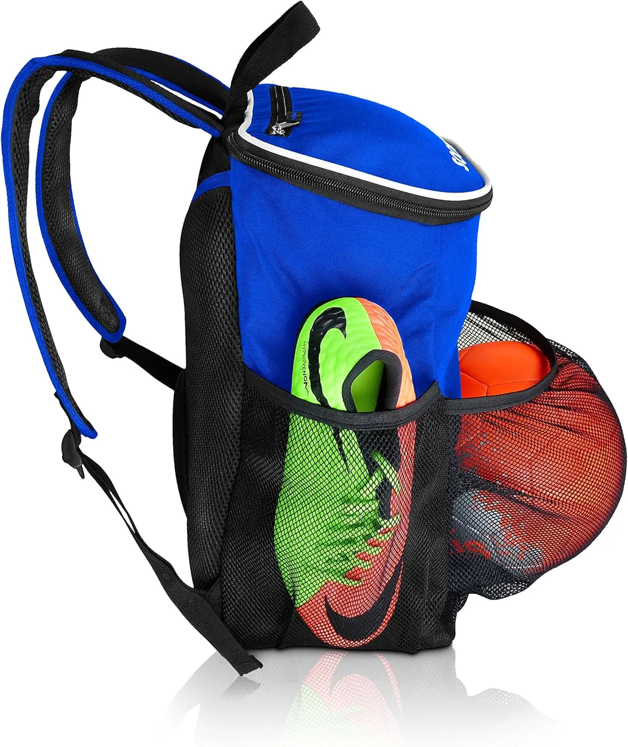 Soccer Backpack with Ball Holder Compartment - for Boys & Girls | Bag Fits All Soccer Equipment & Gym Gear (Black)