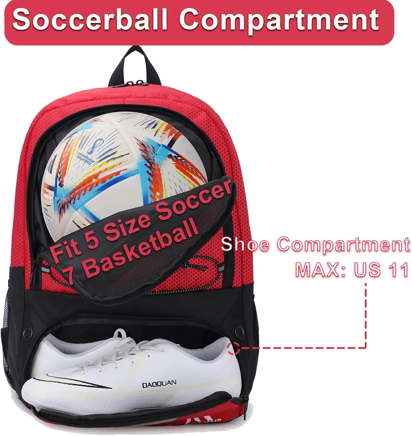 Soccer Bag-Soccer Backpack&Backpack for&Football Volleyball& Basketball,with Ball Compartment and Training Package