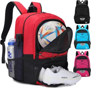 Soccer Bag-Soccer Backpack&Backpack for&Football Volleyball& Basketball,with Ball Compartment and Training Package
