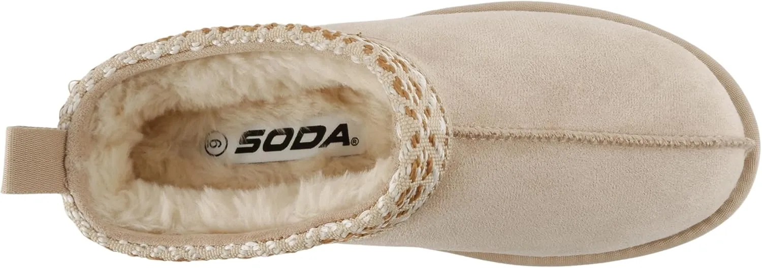 Soda “Ahead” ~ Women Round Toe Flatform Lug Sole Sherpa-lined Booties