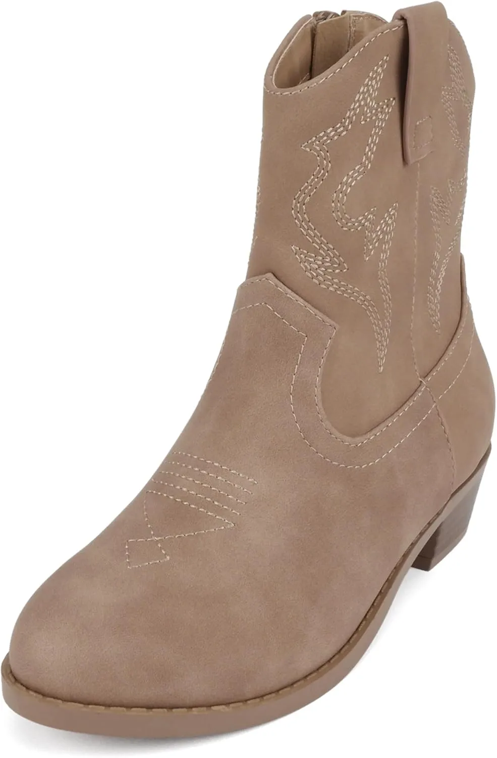 Soda “BLAZING-2” ~ Little Kids/Children/Girls Stitched Pointed Toe Low Heel High Top Ankle Shaft Western Boot Bootie