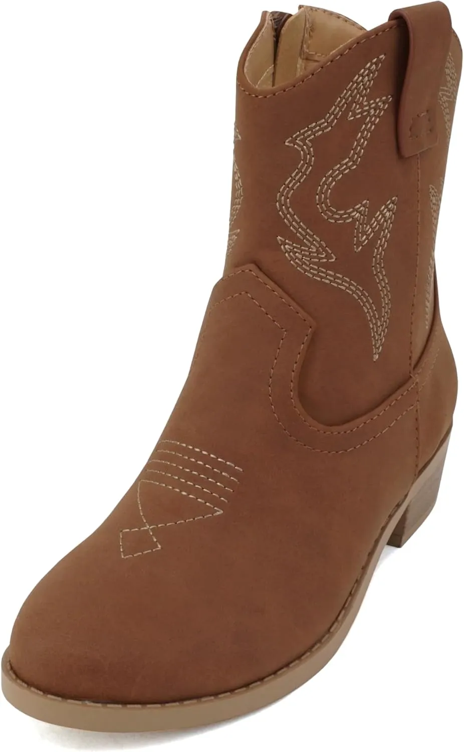 Soda “BLAZING-2” ~ Little Kids/Children/Girls Stitched Pointed Toe Low Heel High Top Ankle Shaft Western Boot Bootie