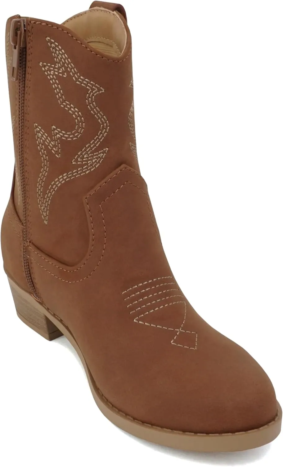 Soda “BLAZING-2” ~ Little Kids/Children/Girls Stitched Pointed Toe Low Heel High Top Ankle Shaft Western Boot Bootie