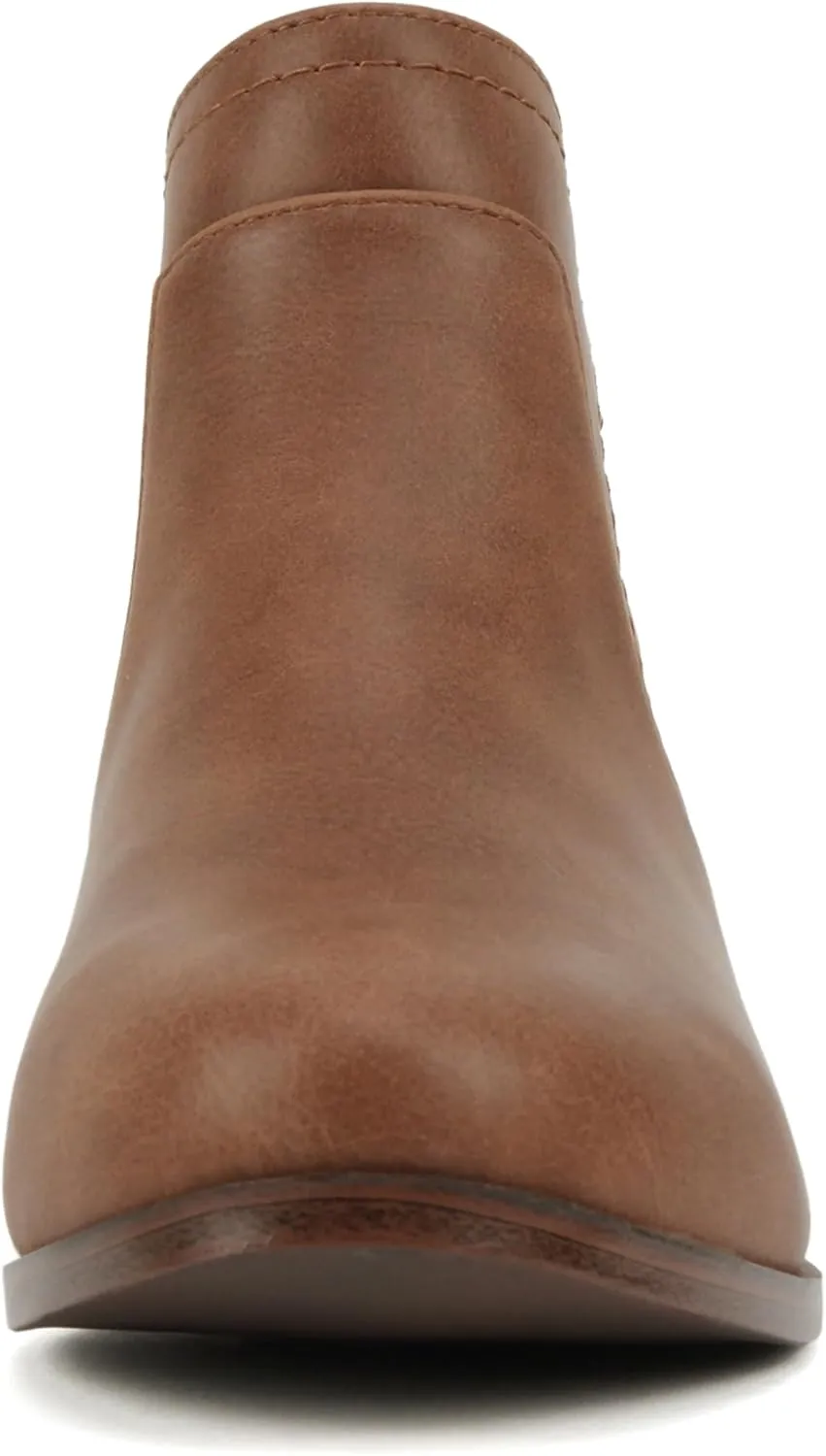 Soda “BOYET” ~ Women Round Toe Elastic Gore Multi Back Strap Low Stack Heel Ankle Bootie with Side Zipper