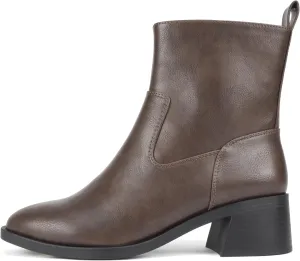 Soda “Heron” ~ Women Round Toe Low Block Heel Ankle Boot with Side Zipper