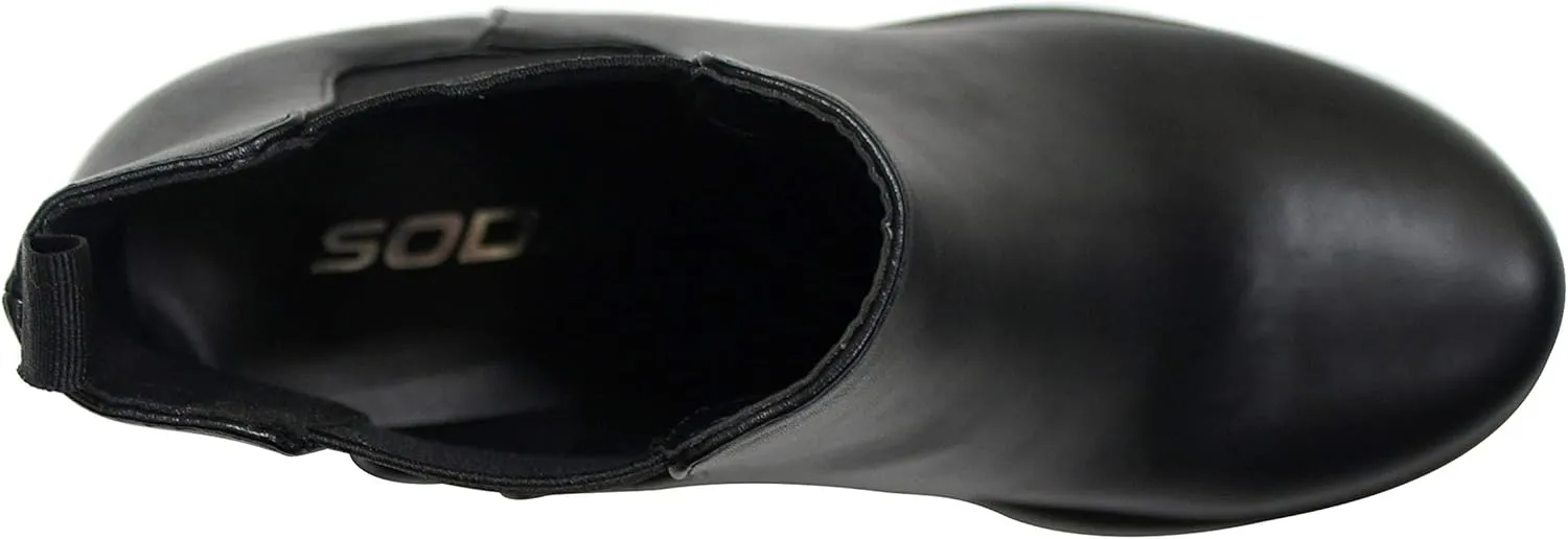 Soda JABER ~ WOMEN LUG SOLE MID HEEL FASHION ANKLE BOOTIE W/DOUBLE ELASTIC GORE