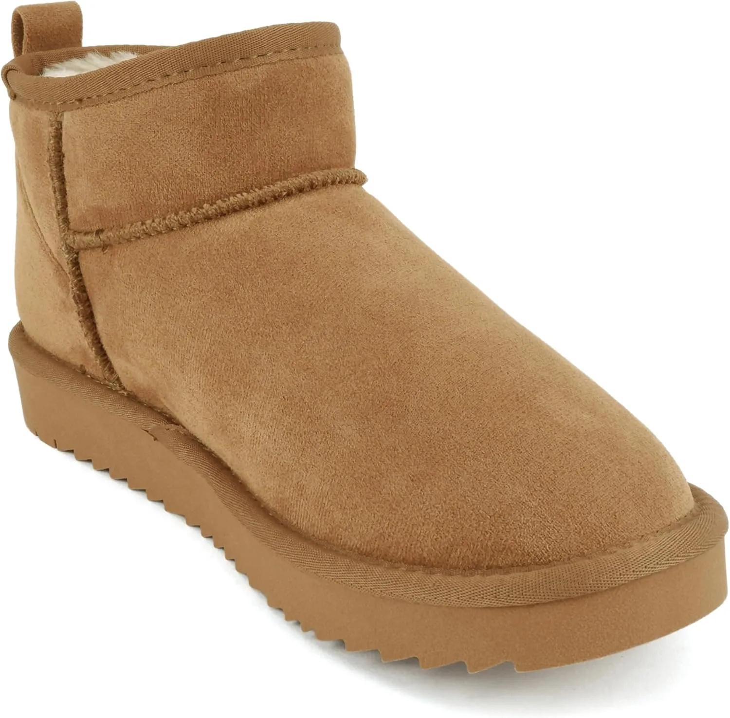 Soda “Mutual” ~ Women Round Toe Lug Sole Low Flatform Sherpa-lined Ankle Bootie