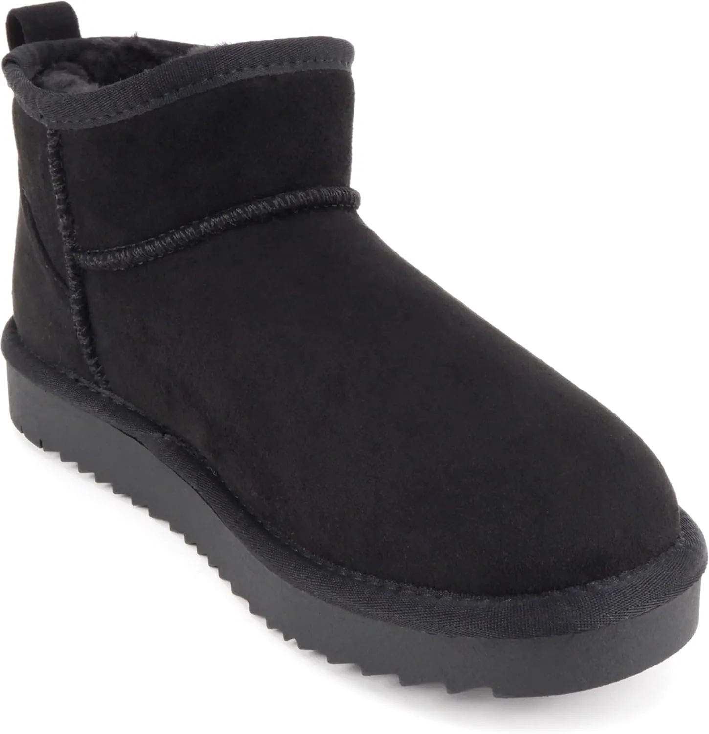 Soda “Mutual” ~ Women Round Toe Lug Sole Low Flatform Sherpa-lined Ankle Bootie