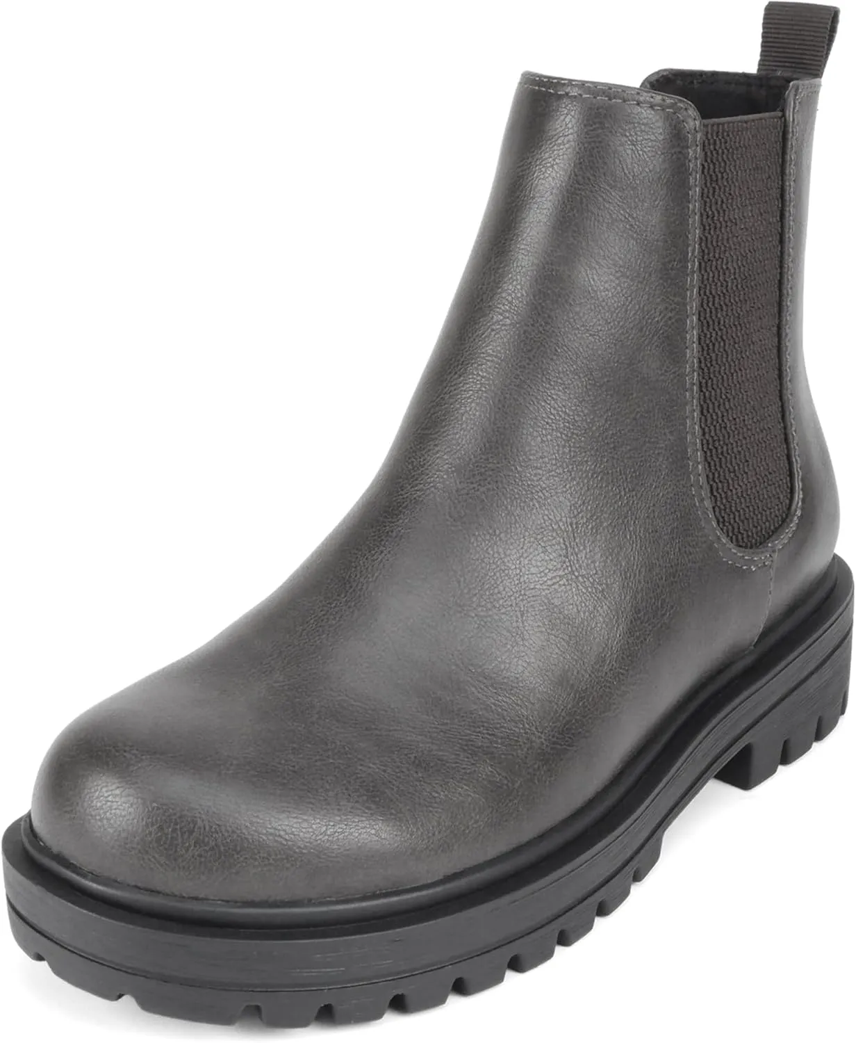 Soda Pilot ~ Women Lug Sole Low Heel Chelsea Fashion Ankle Bootie w/Double Elastic Gore