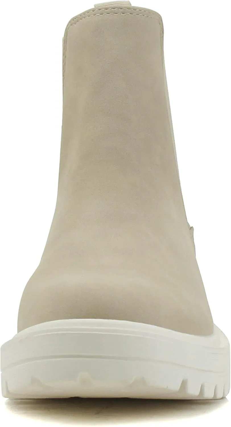 Soda Pilot ~ Women Lug Sole Low Heel Chelsea Fashion Ankle Bootie w/Double Elastic Gore
