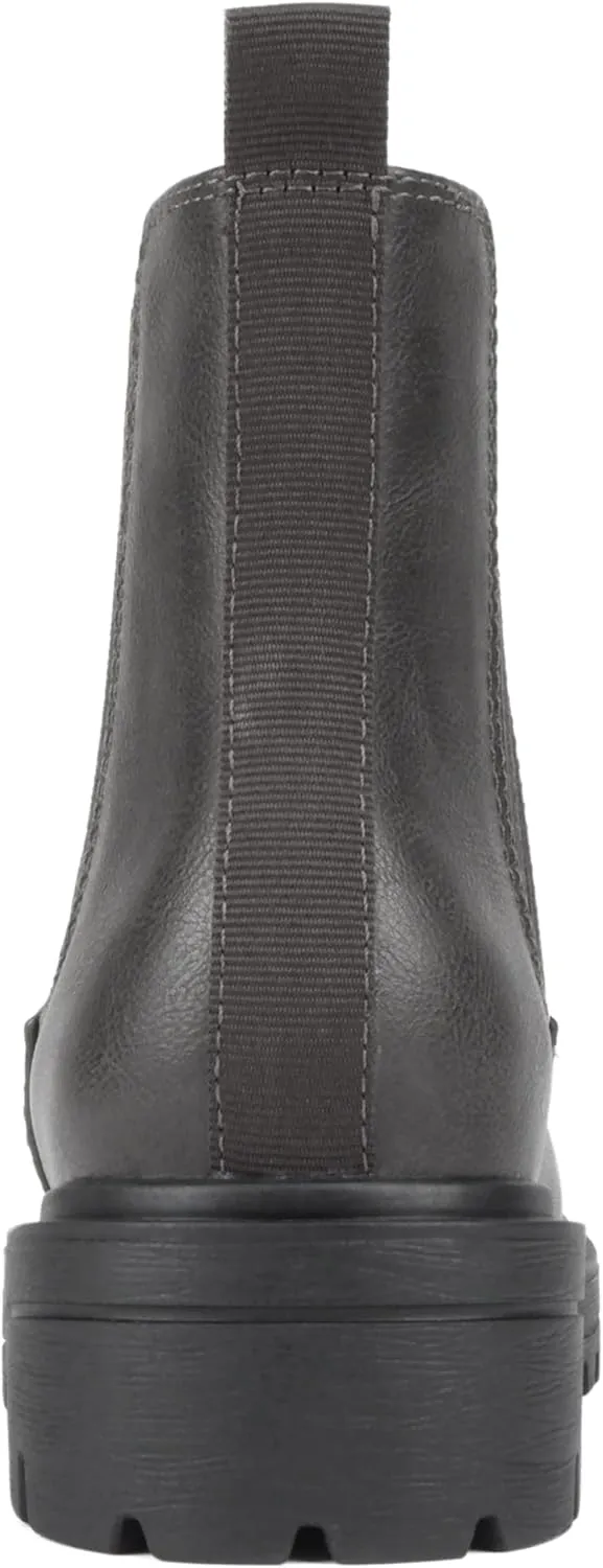 Soda Pilot ~ Women Lug Sole Low Heel Chelsea Fashion Ankle Bootie w/Double Elastic Gore