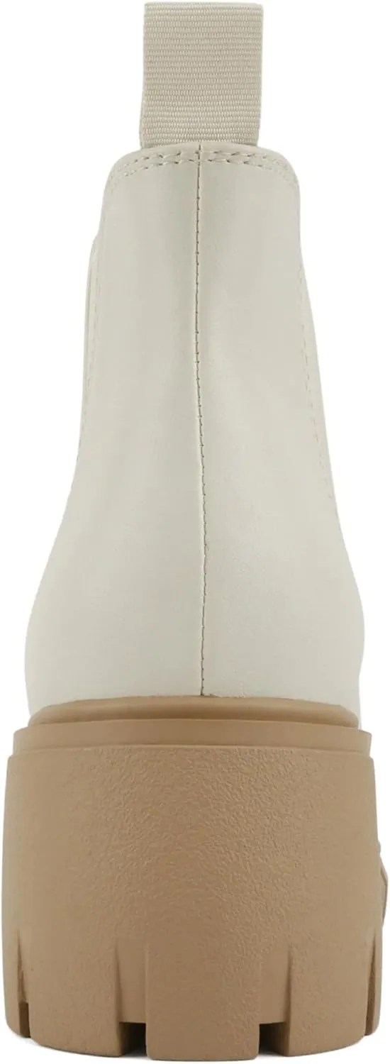 Soda PIONEER ~ Women Lug Sole Mid Heel Chelsea Fashion Ankle Bootie w/Double Elastic Gore
