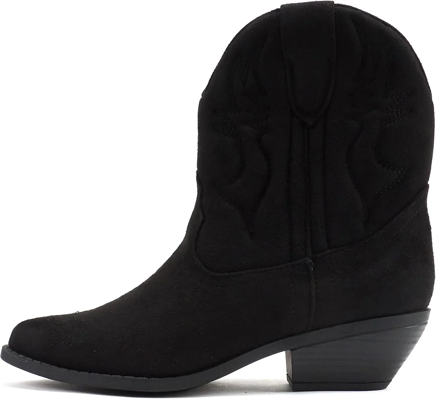 Soda RIGGING ~ Women Western Stitched Pointe Toe Low Heel Ankle Mid Shaft Boots