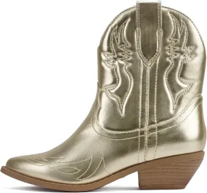 Soda RIGGING ~ Women Western Stitched Pointe Toe Low Heel Ankle Mid Shaft Boots