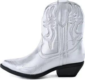 Soda RIGGING ~ Women Western Stitched Pointe Toe Low Heel Ankle Mid Shaft Boots