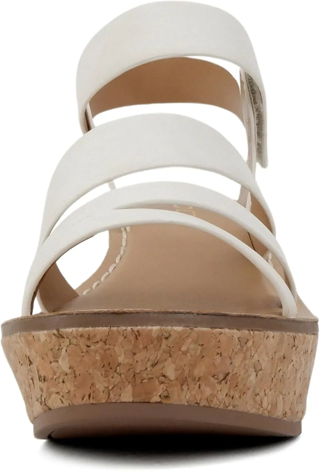 Soda “Sheet” ~ Women Round Toe Multi Strap Wedge Sandal