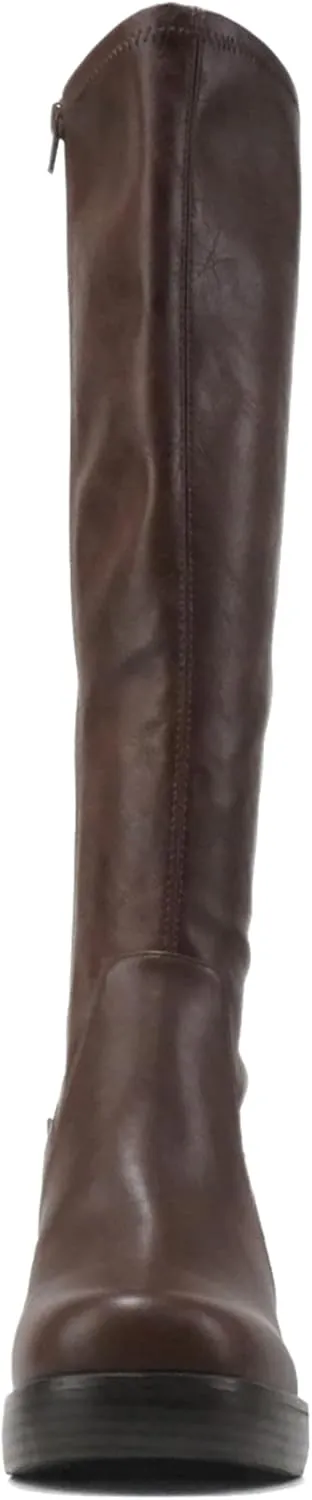 Soda Sonia ~ Women Knee High Chunky Block Heel Platform Boots