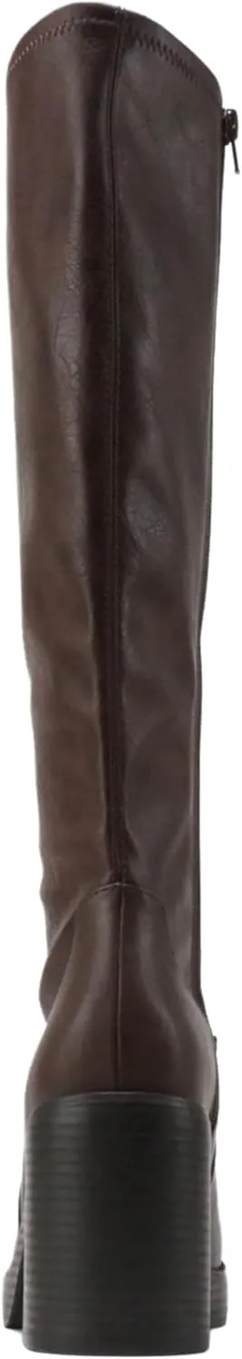 Soda Sonia ~ Women Knee High Chunky Block Heel Platform Boots