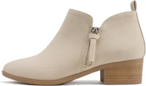 Soda “ZAYNE” ~ Women Round Toe Elastic Side Gore Side Zipper Pull Tab Low Heel Ankle Boot Bootie