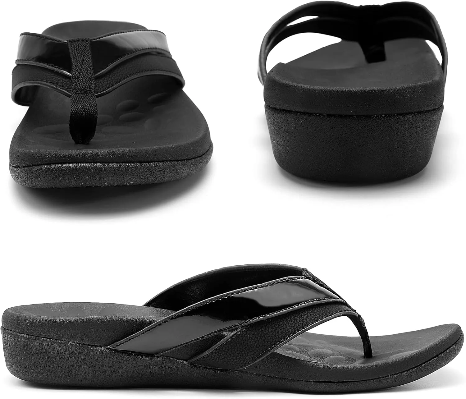 Sounity Soft Arch Support Comfortable Sandals for Womens, Best Summer Dress Flip Flops with Cushion Memory Foam, Outdoor Walking Slippers for Plantar Fasciitis…