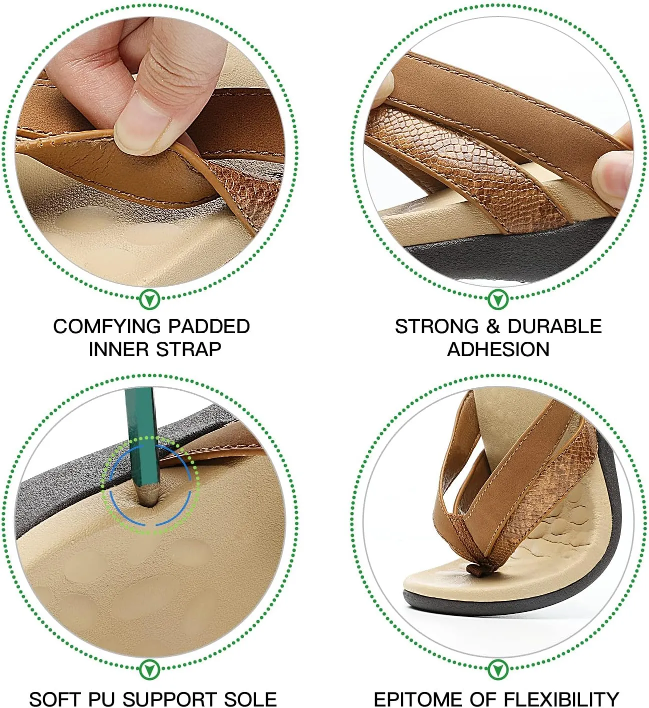 Sounity Soft Arch Support Comfortable Sandals for Womens, Best Summer Dress Flip Flops with Cushion Memory Foam, Outdoor Walking Slippers for Plantar Fasciitis…