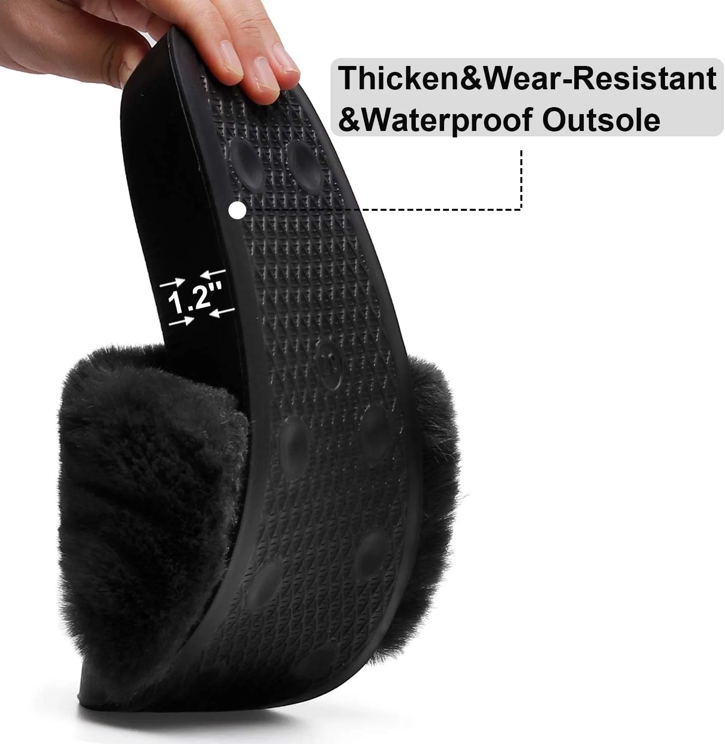 Spesoul Womens Fuzzy Slides Open Toe Furry Slide Slippers Indoor Outdoor Slides Sandals Casual Flat Fluffy House Slippers