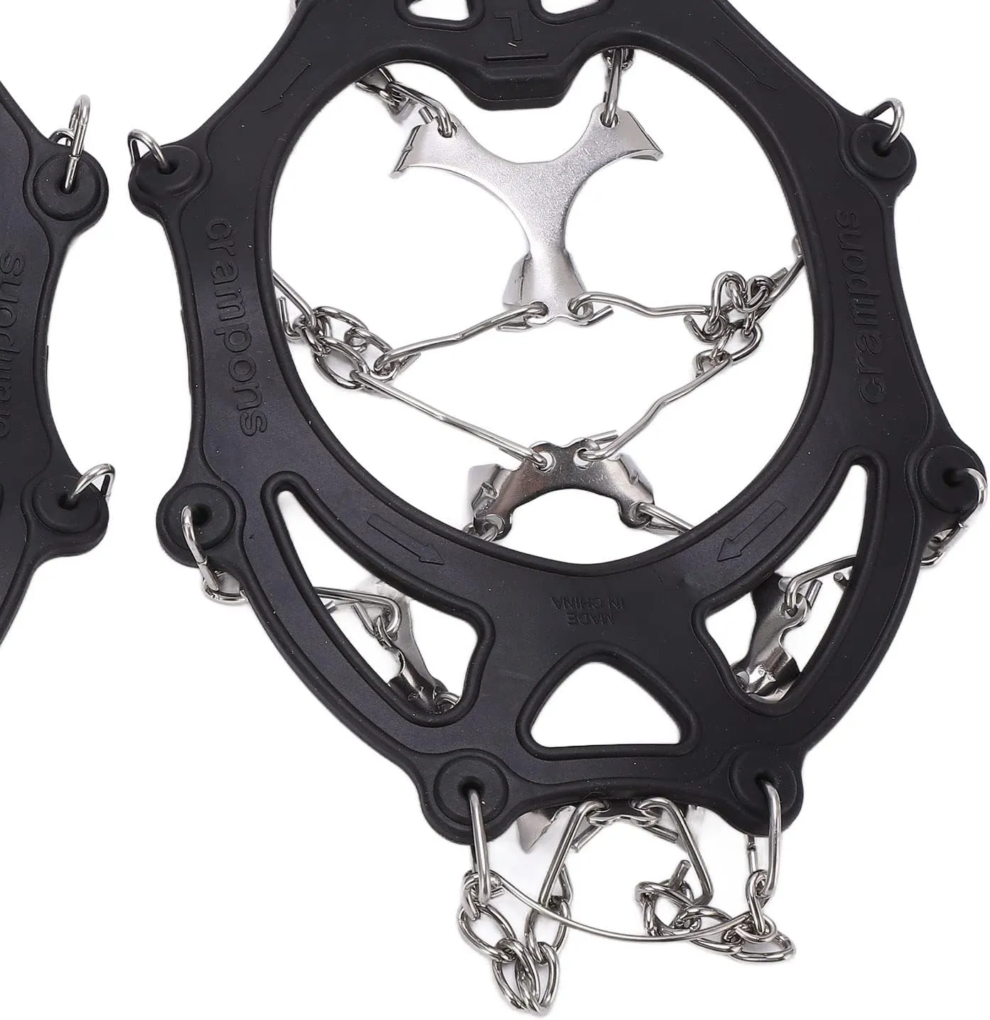 Spikes, Crampons, 2 Pcs Outdoor Crampons with 12 Teeth for Mountaineering, Stainless Steel Crampons, Snow Antislip Shoe Covers