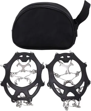 Spikes, Crampons, 2 Pcs Outdoor Crampons with 12 Teeth for Mountaineering, Stainless Steel Crampons, Snow Antislip Shoe Covers