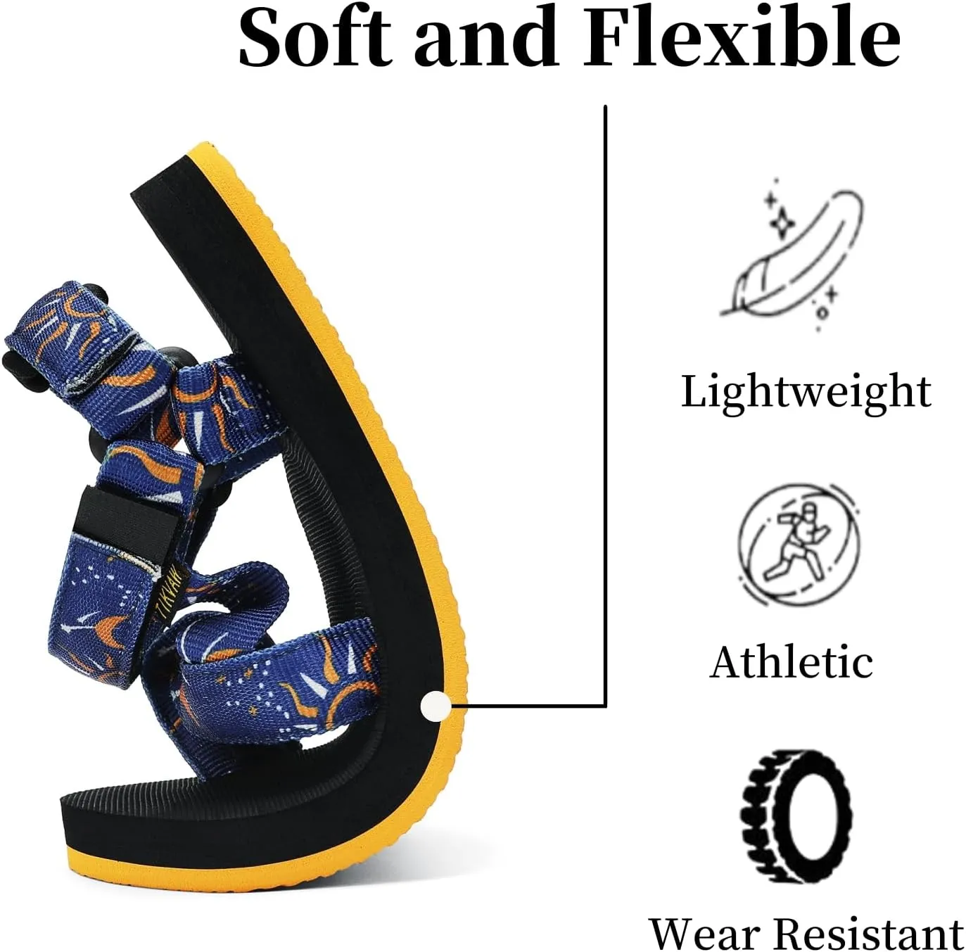 Sport Walking Water Sandals for Women with Arch Support & Adjustable Straps Platform Sandals Women Height Increase