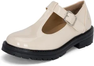 STYLISH S Belle-K ~ Little Kids Girls T-Strap Hook and Loop Low Heel Platform Mary Jane Dress Shoes