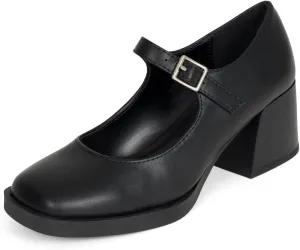 STYLISH S Rosa - Women's Square Toe Chunky Stacked Heel Mary Jane with Adjustable Ankle Buckle