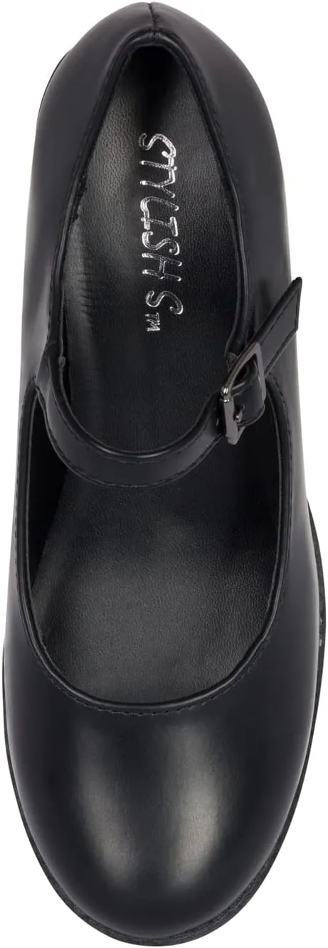 STYLISH S SAMA - Women's Lug Sole Platform Chunky Stacked Heel Mary Jane Shoes with Adjustable Ankle Buckle